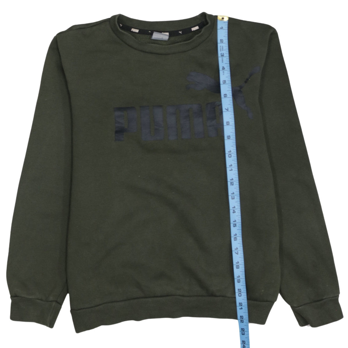 Puma Boys Green Crew Neck Pullover Sweatshirt - Size 14 Years