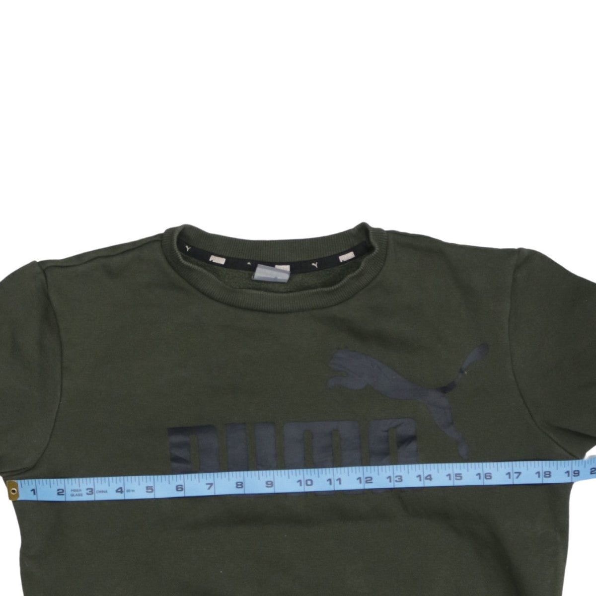 Puma Boys Green Crew Neck Pullover Sweatshirt - Size 14 Years