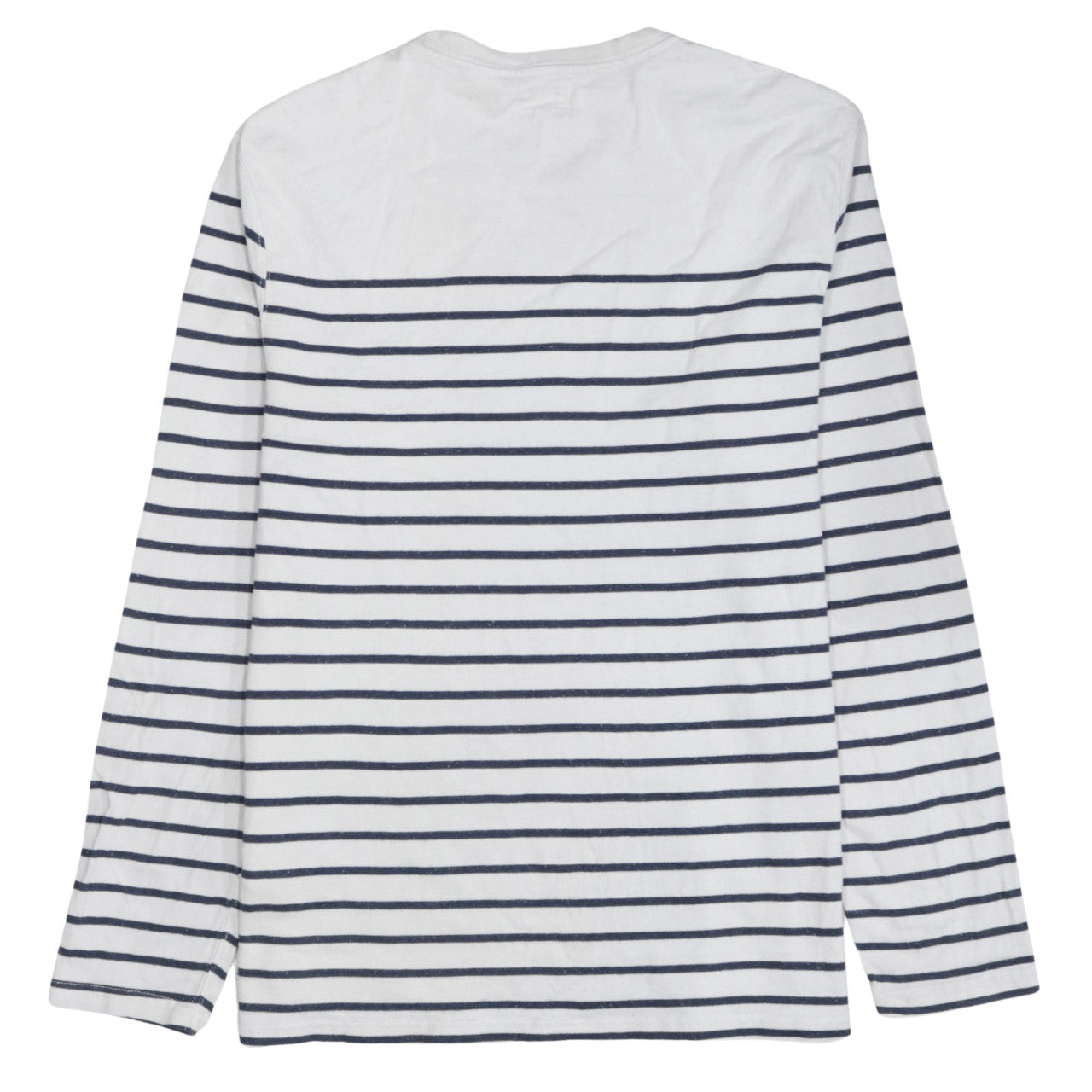 Levi's Women White Blue Striped Long Sleeve Pullover Sweatshirt Size L