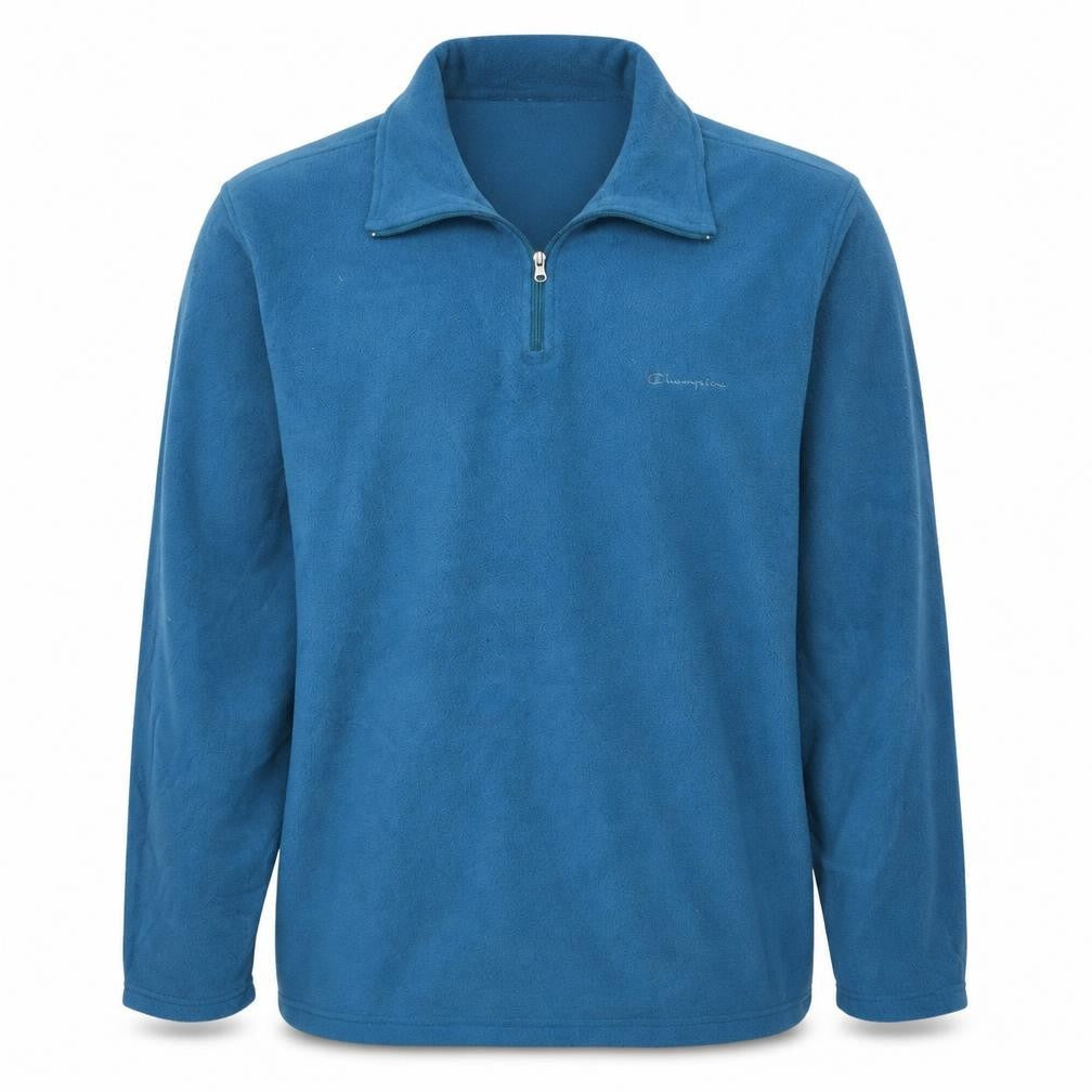 Champion Men's Blue 1/4 Zip Fleece Pullover Sweatshirt XXL