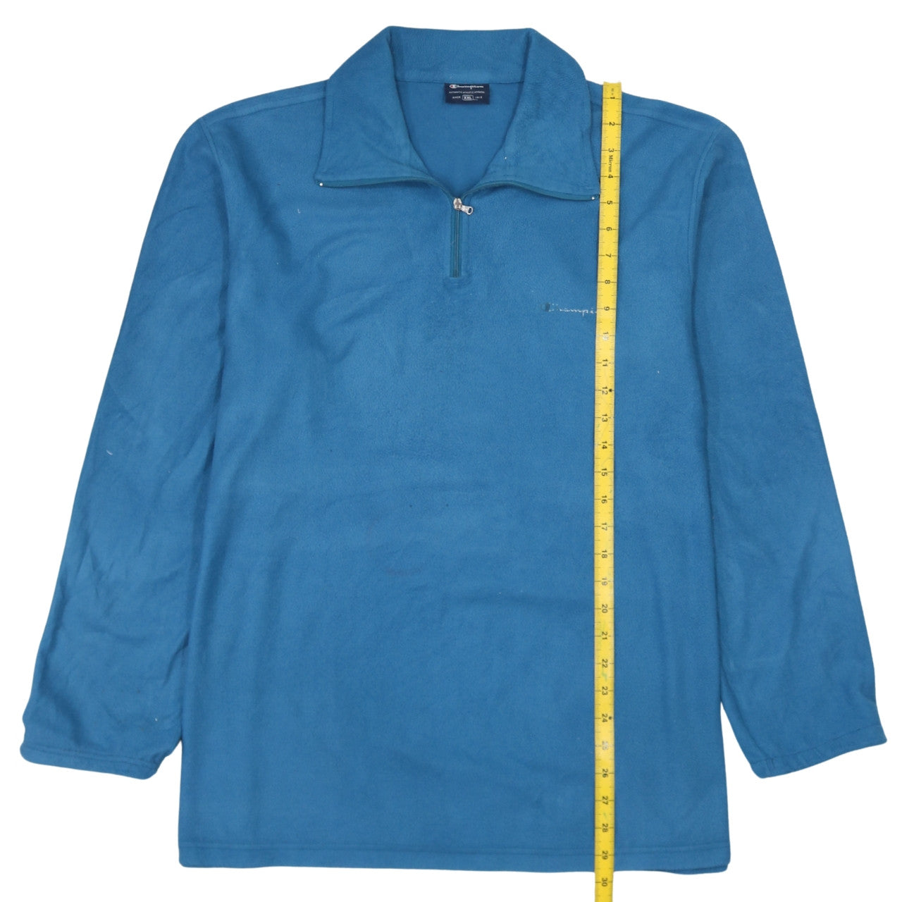 Champion Men's Blue 1/4 Zip Fleece Pullover Sweatshirt XXL