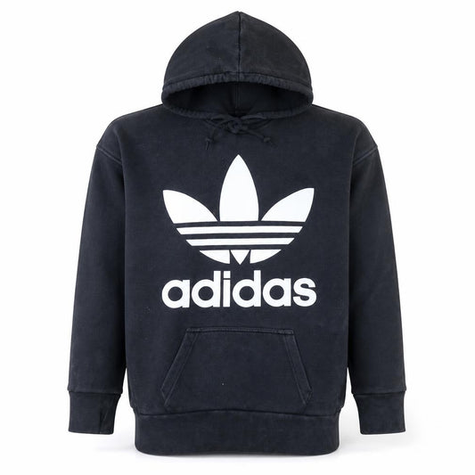 Adidas Men's Black Pullover Hoodie 2XS Logo Fleece Sweatshirt