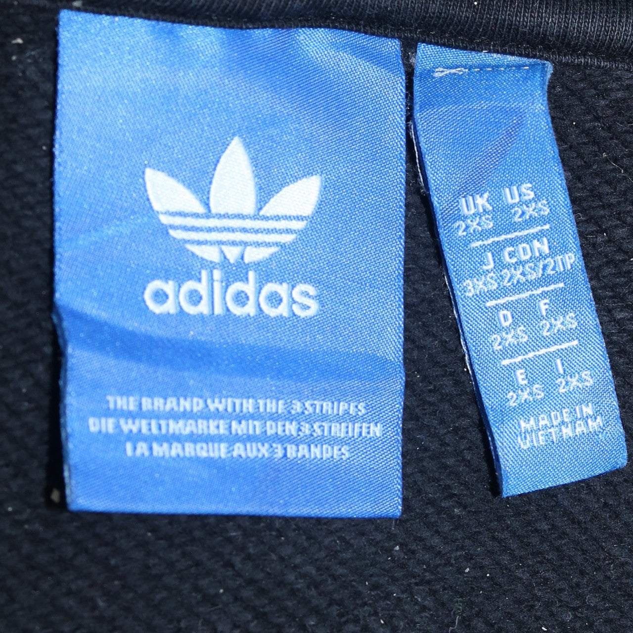 Adidas Men's Black Pullover Hoodie 2XS Logo Fleece Sweatshirt