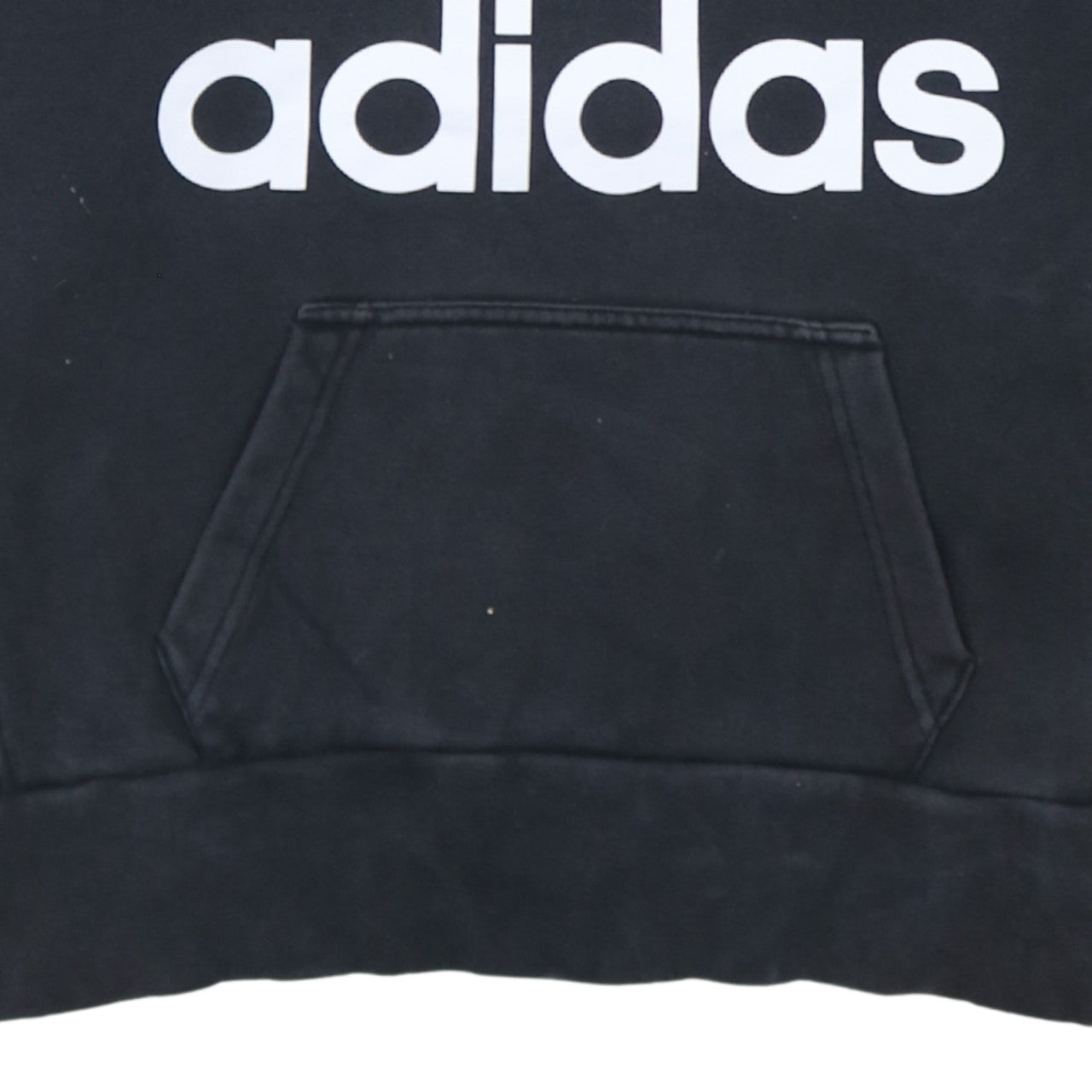 Adidas Men's Black Pullover Hoodie 2XS Logo Fleece Sweatshirt