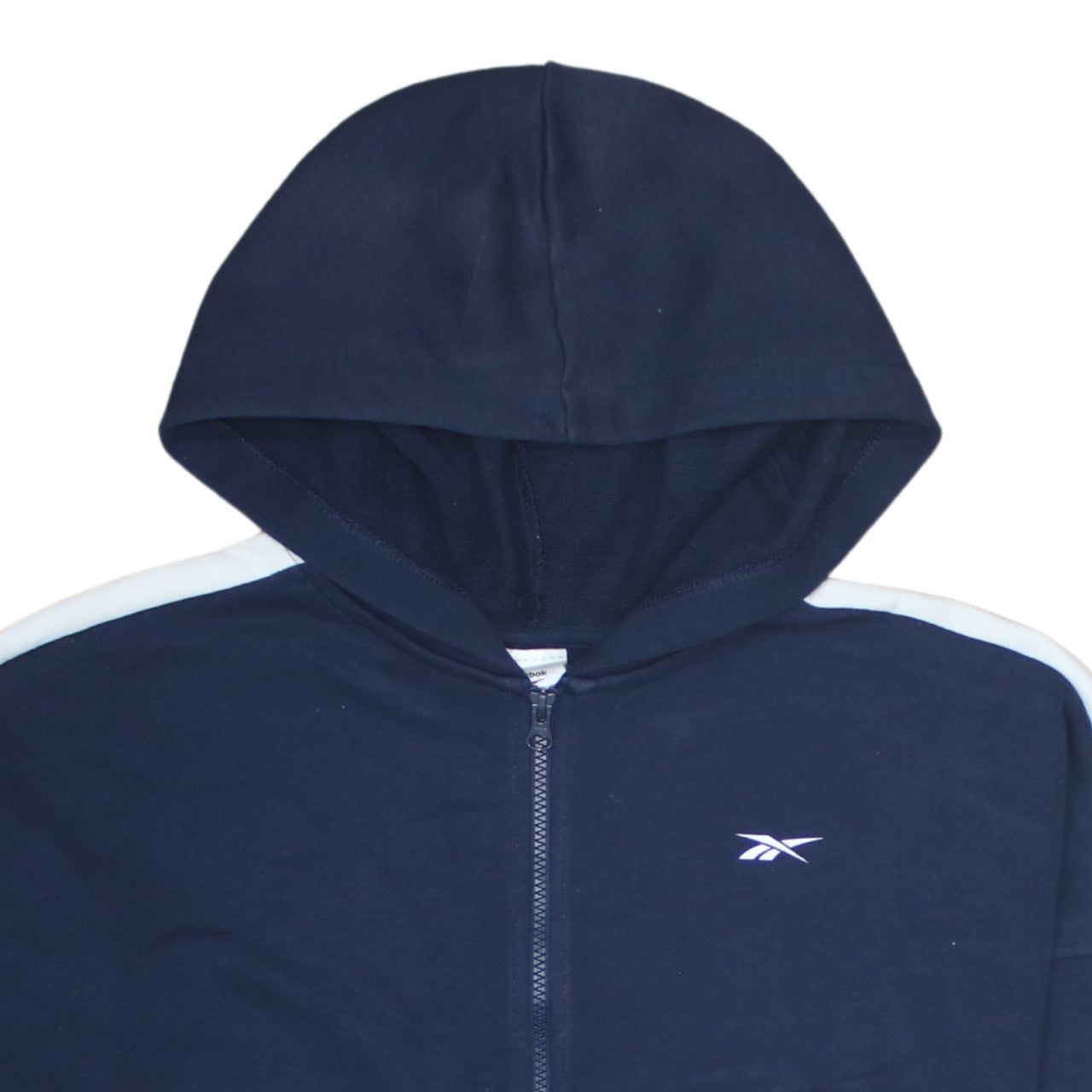 Reebok Womens Navy Pink Full Zip Hoodie Size M Colourblock Logo