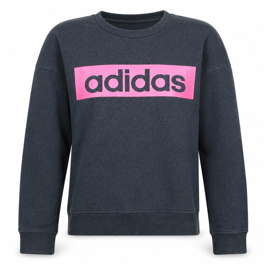 Adidas Women’s Black Pink Logo Pullover Sweatshirt XS