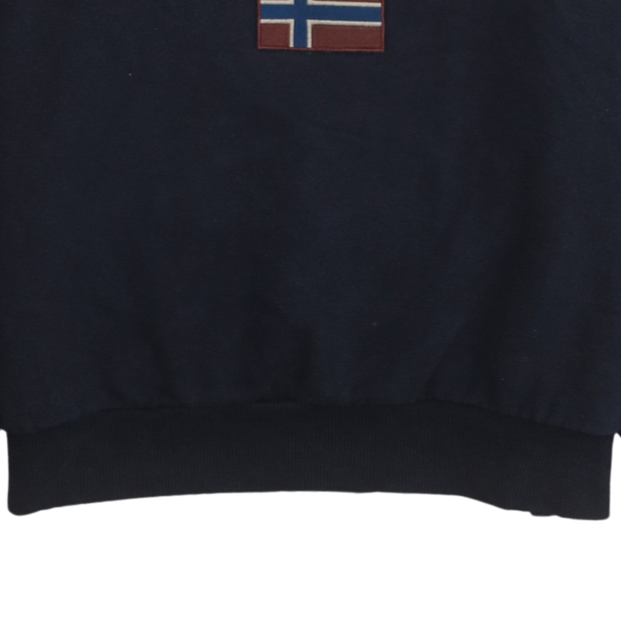 Napapijri Men's Blue Pullover Hoodie L Logo Embroidered Outdoor