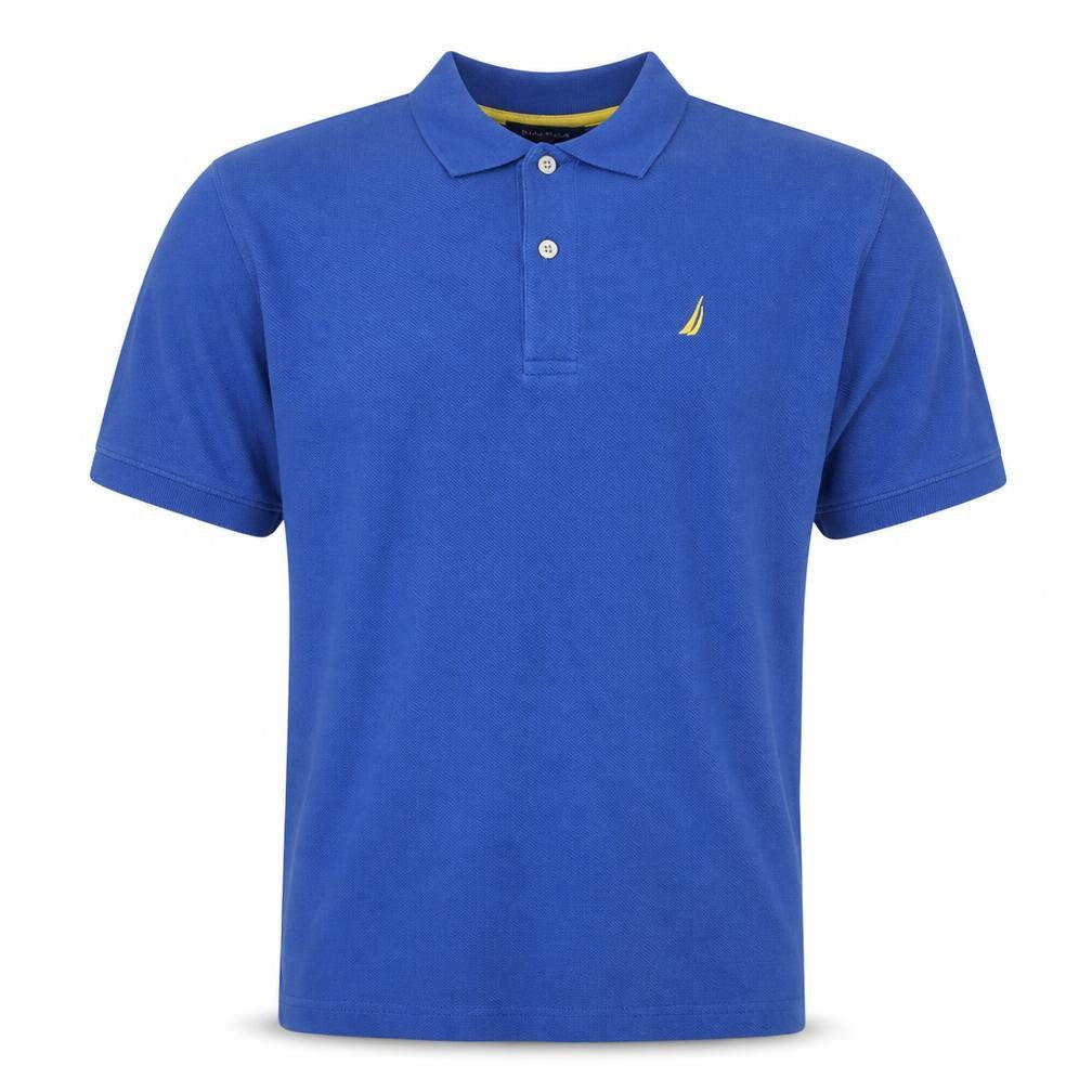 Nautica Blue Cotton Polo Shirt Teens 14 Regular Fit Short Sleeve
