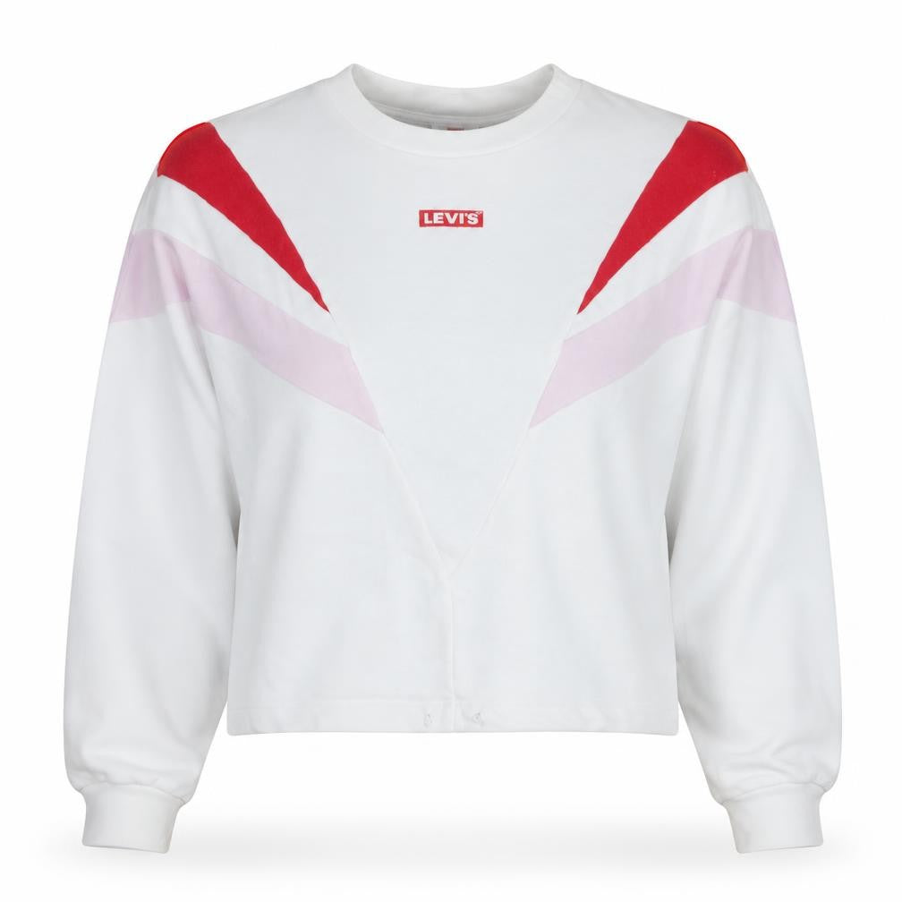 Levi's Women White Red Colourblock Pullover Sweatshirt L