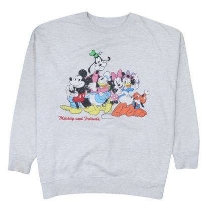 Front view of Primark Disney Women Grey L Sweatshirt Mickey & Friends Pullover