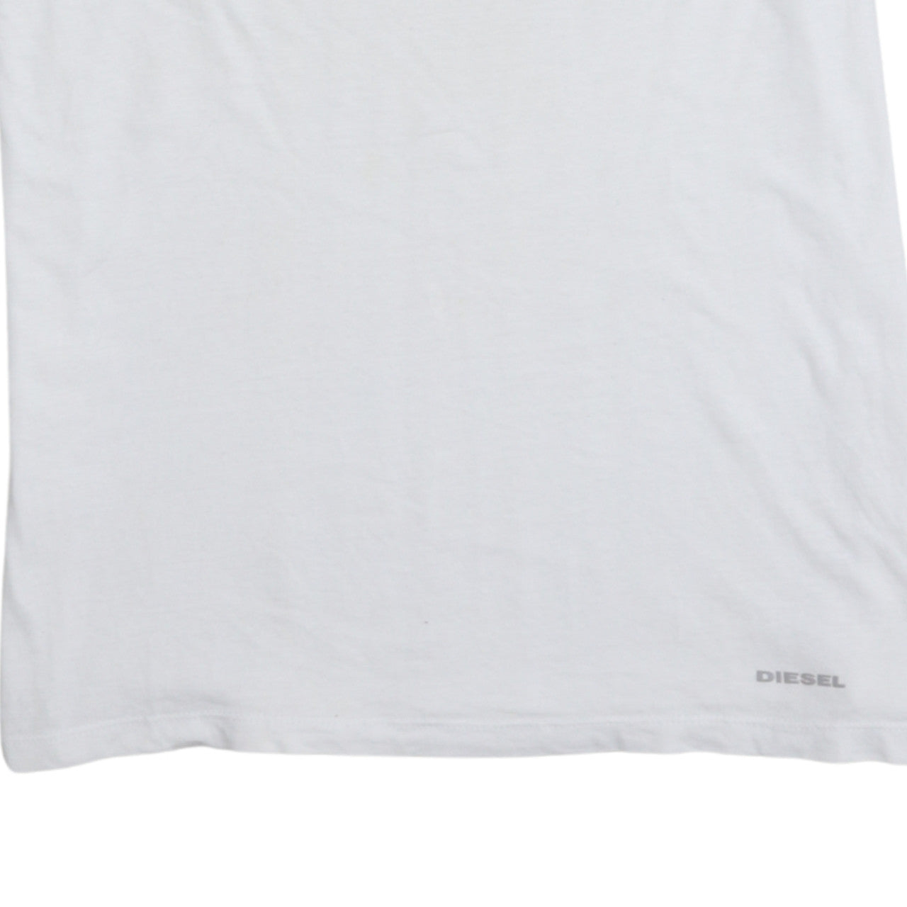 Diesel Men's White V-Neck Cotton T-Shirt Size L