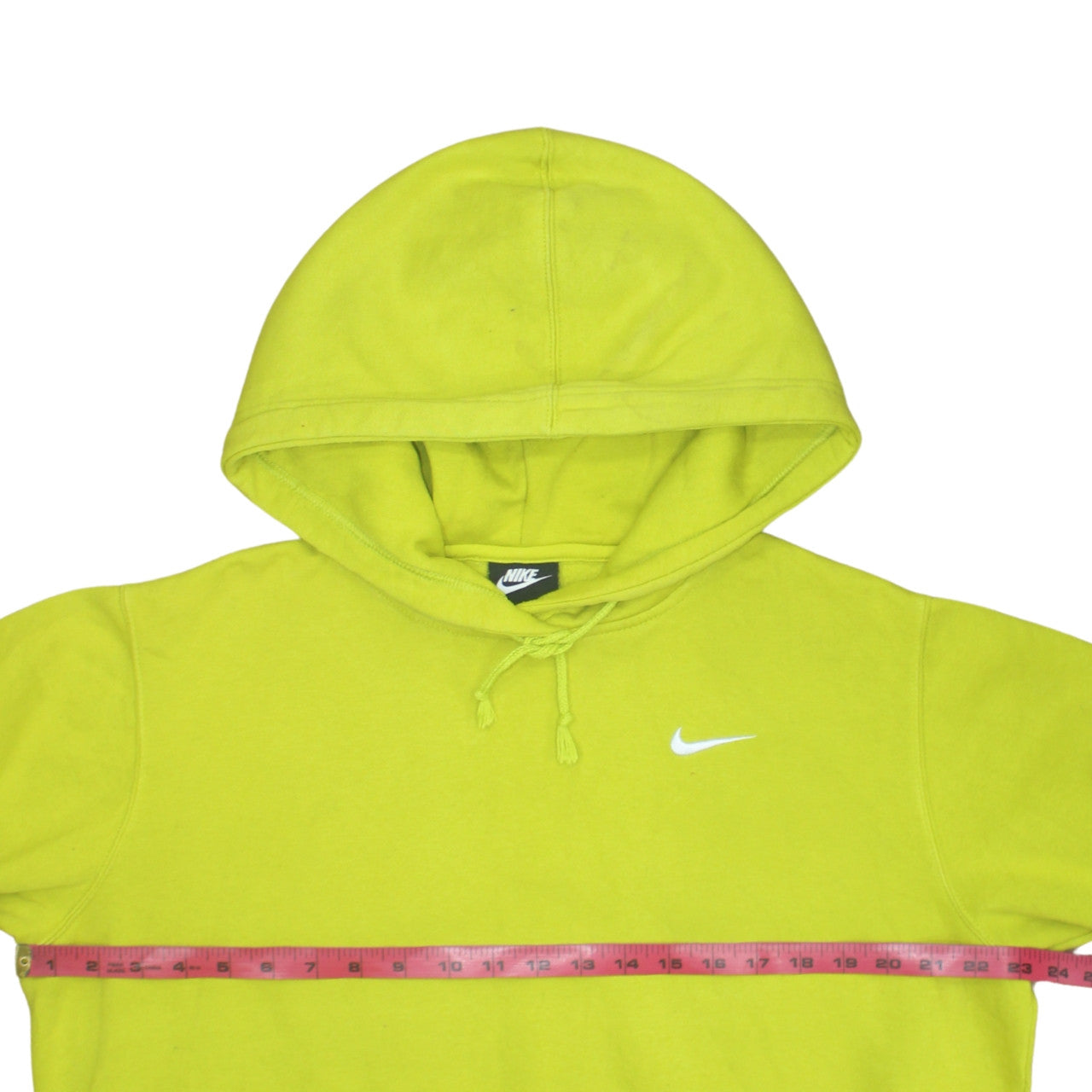 Nike Womens Yellow Pullover Hoodie Medium Cotton Blend Logo Sportswear