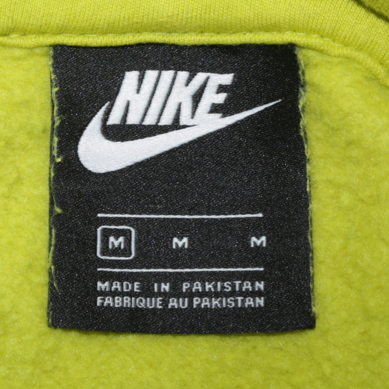 Nike Womens Yellow Pullover Hoodie Medium Cotton Blend Logo Sportswear
