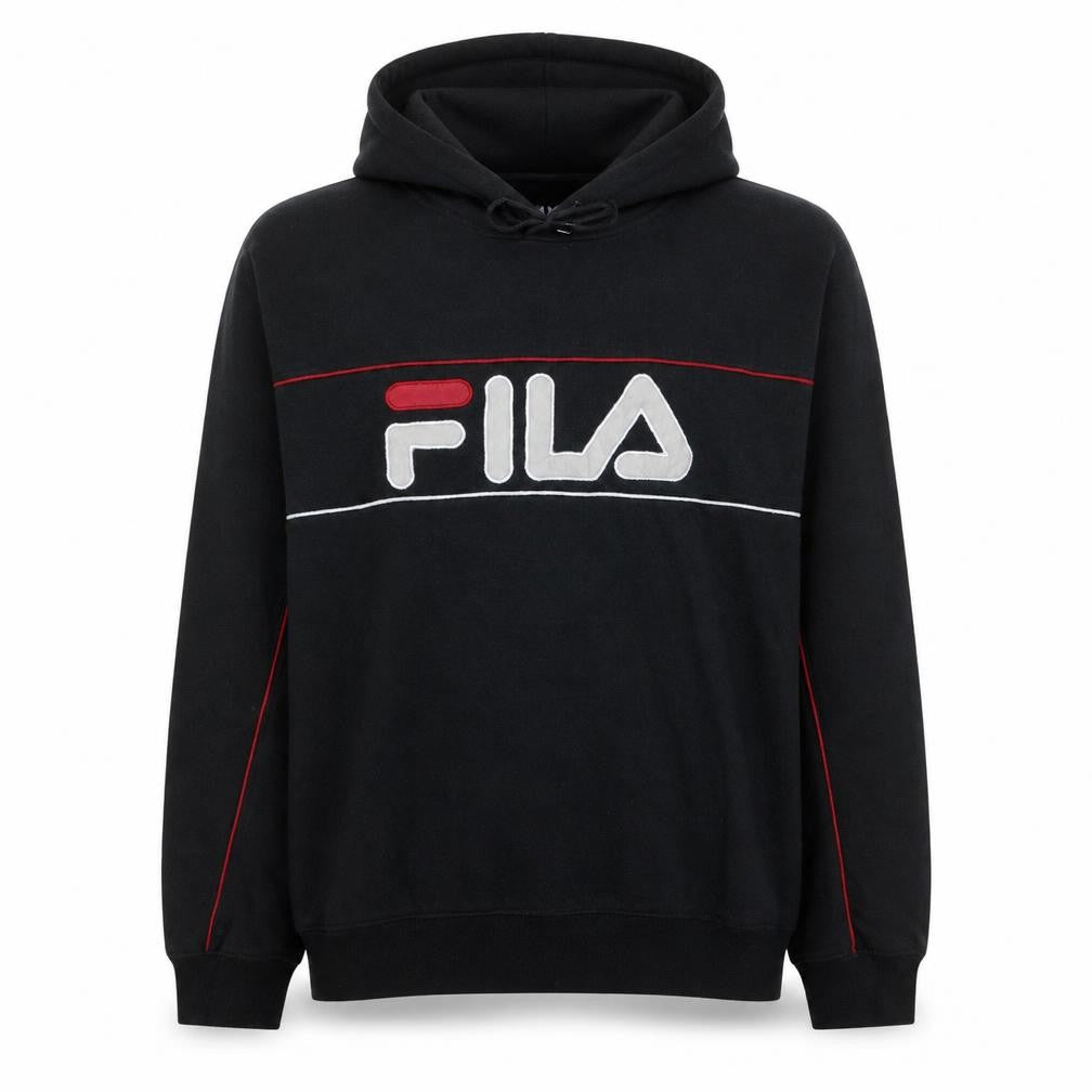 Fila Women's Black Pullover Hoodie Medium Logo Sweatshirt