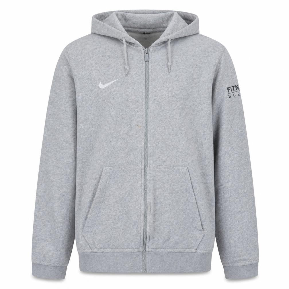 Nike Men's Grey Full Zip Hoodie M Sports Fleece Sweatshirt