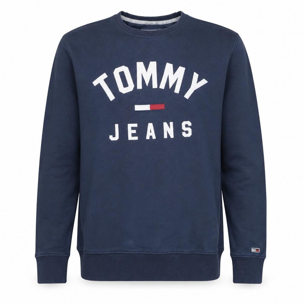 Tommy Jeans Men's Blue Crew Neck Logo Sweatshirt Size S