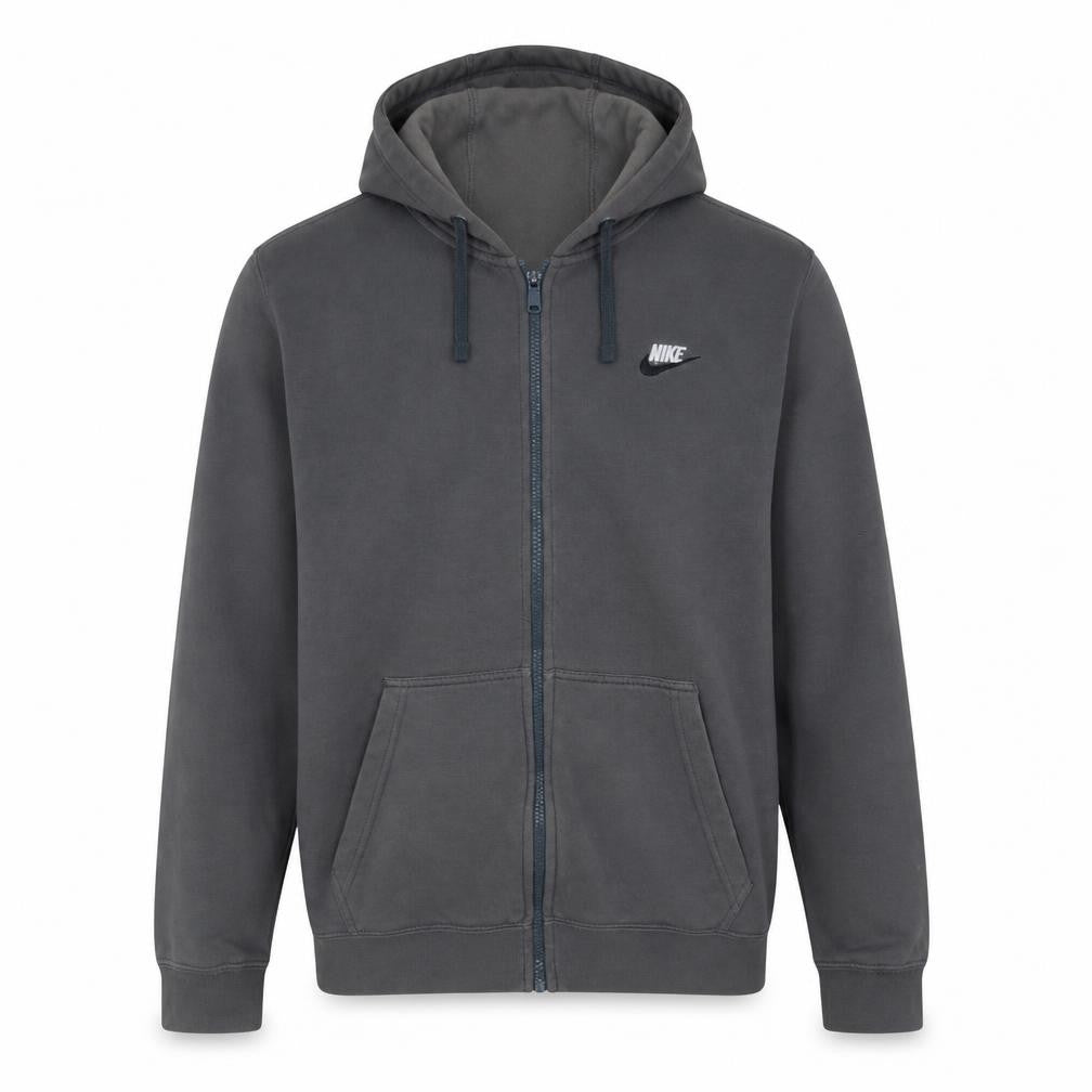 Nike Men's Grey Full Zip Hoodie L Regular Fit Sportswear