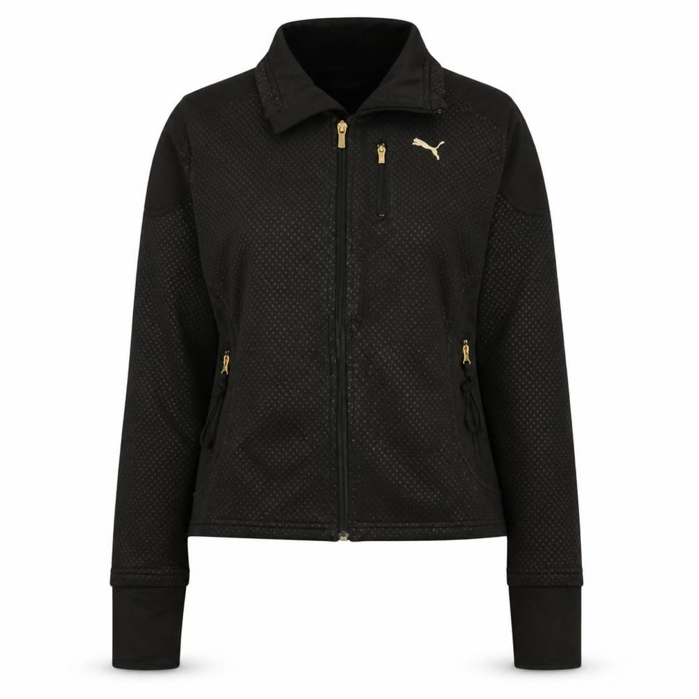 Puma Women Black Size 8 Track Jacket Full Zip Lightweight