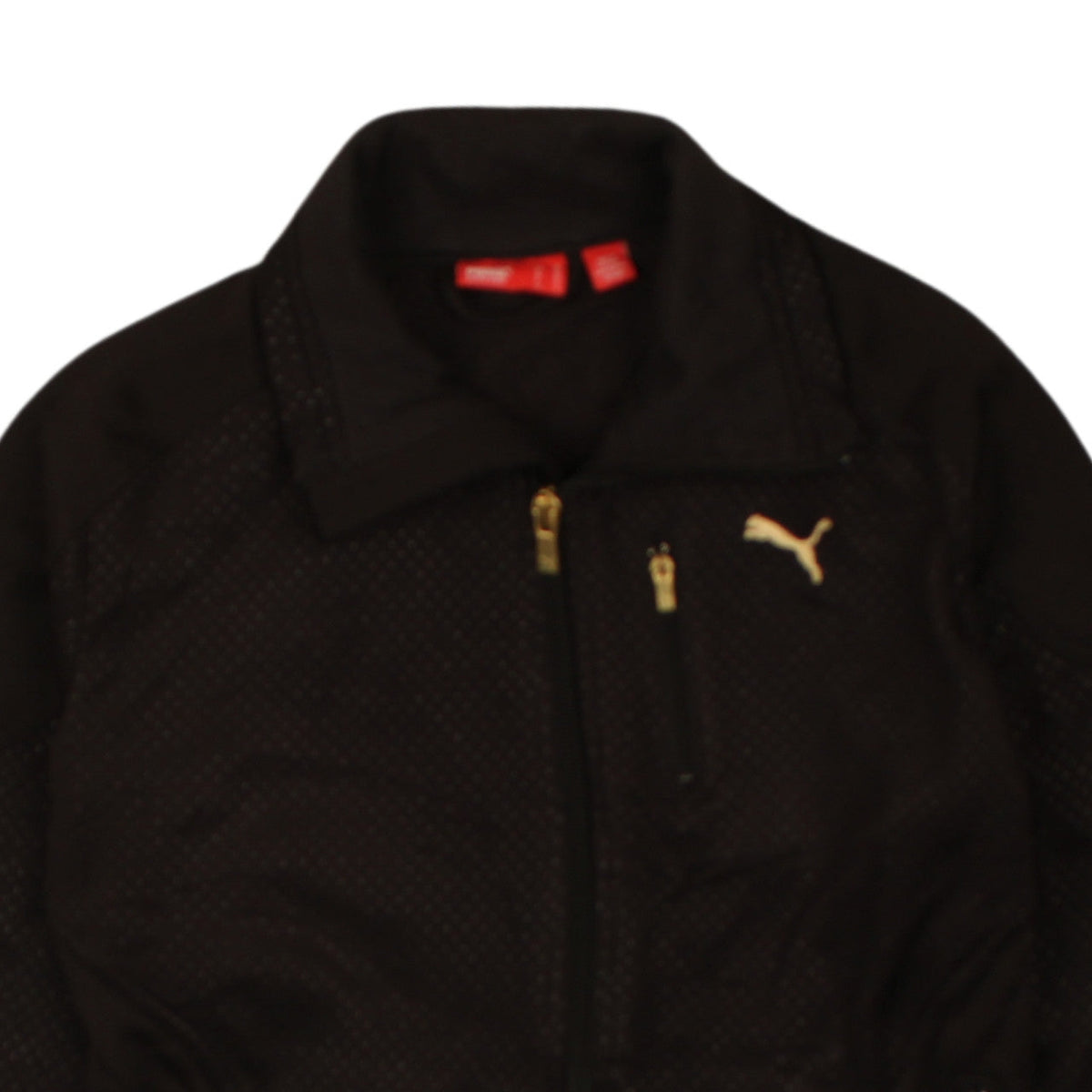 Puma Women Black Size 8 Track Jacket Full Zip Lightweight