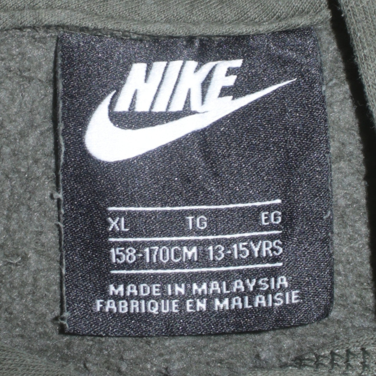 Nike Boys Green Pullover Hoodie XL 13-15 Years Fleece Logo Sweatshirt