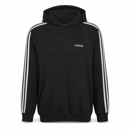 Adidas Men Black Pullover Hoodie Classic 3-Stripes D7 Size L
