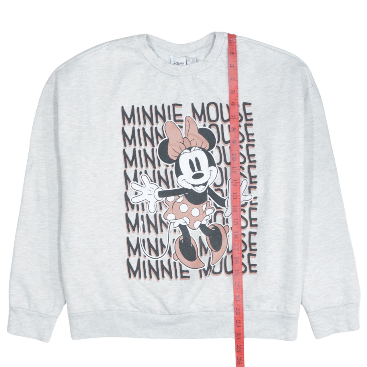 Disney Women Grey Minnie Mouse Sweatshirt L Relaxed Fit