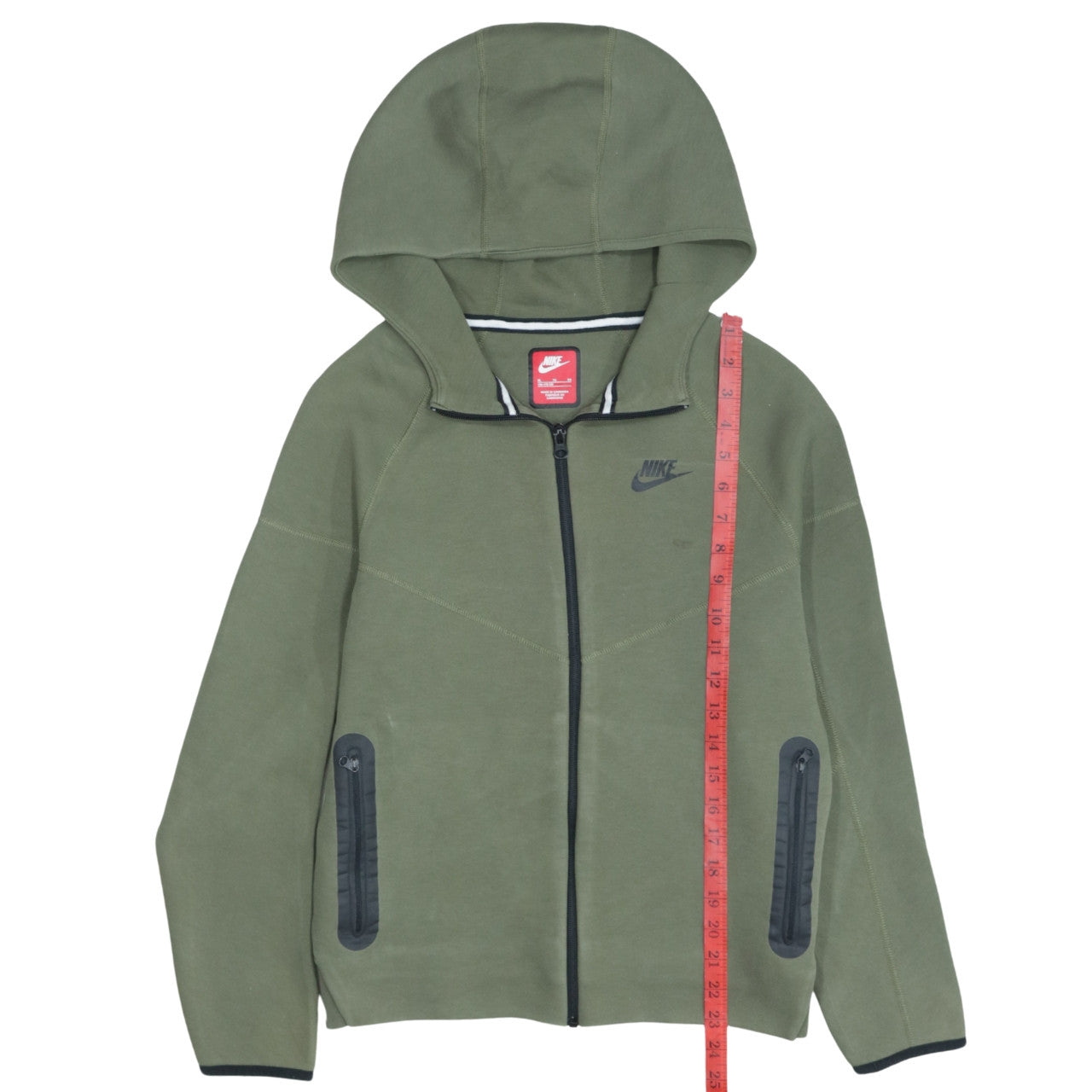 Nike Boys Green Full Zip Hoodie XL 158-170cm Cotton Blend Sweatshirt