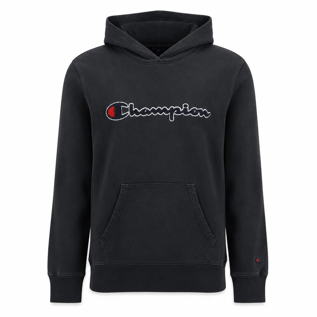 Champion Men's Black Pullover Hoodie Medium Embroidered Logo