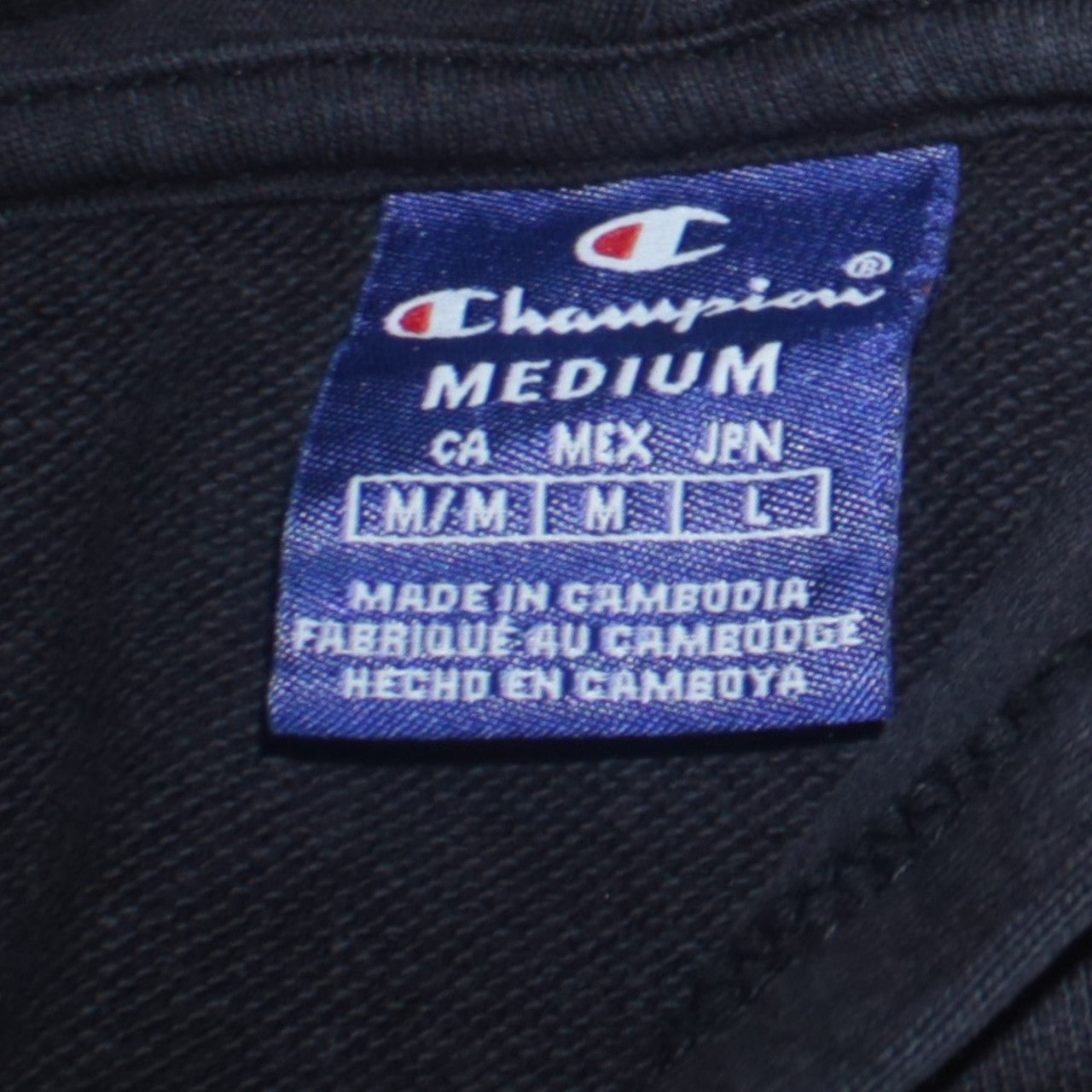 Champion Men's Black Pullover Hoodie Medium Embroidered Logo