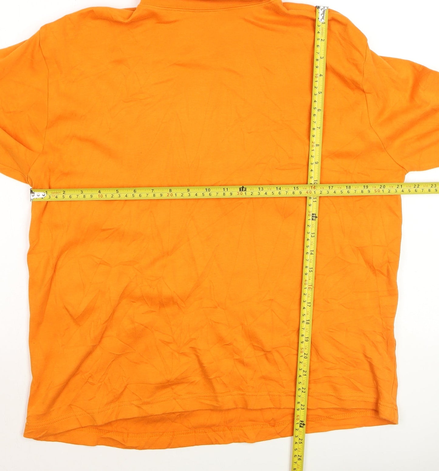 Crane Sports Men's Orange Roll Neck Long Sleeve Pullover Jumper Size L