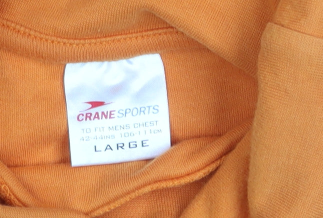 Crane Sports Men's Orange Roll Neck Long Sleeve Pullover Jumper Size L