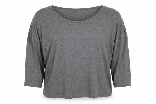 French Connection Women's Grey Relaxed 3/4 Sleeve Viscose T-Shirt Size S