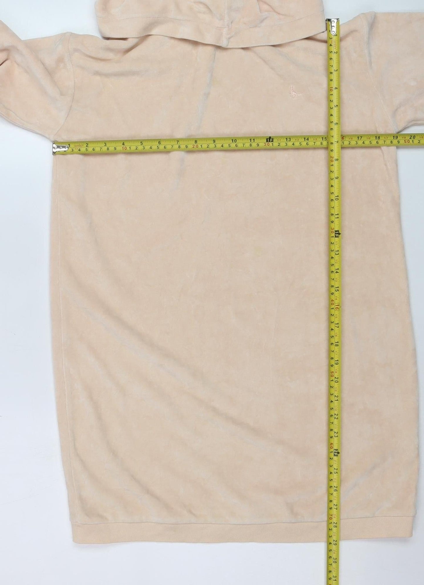 Jack Wills Womens Beige Pullover Hoodie UK 8 Velour Cotton Blend