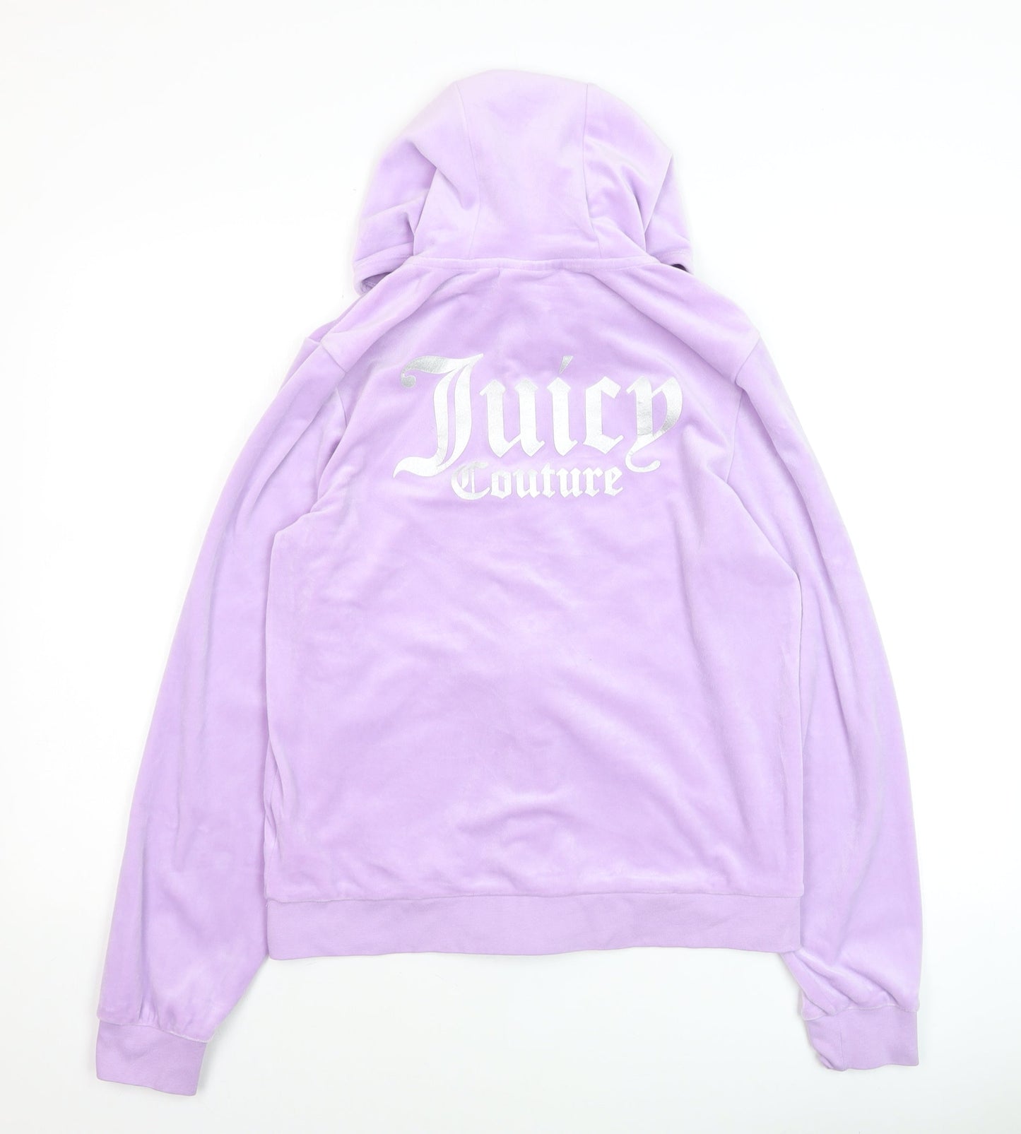 Juicy Couture Womens Lavender Velour Full Zip Hoodie Size 15/16