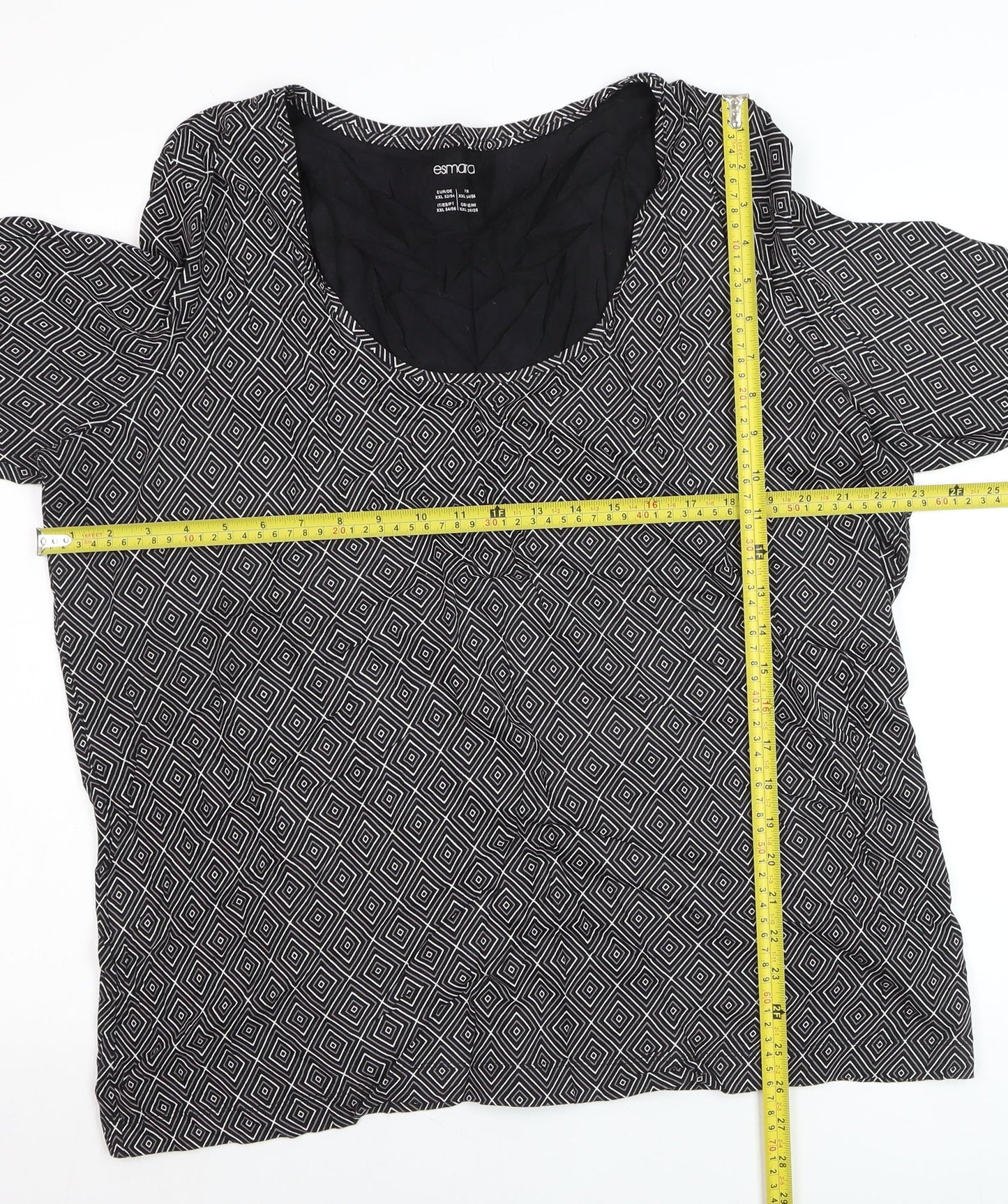 Esmara Women's Black Geometric Pullover Jumper Size 26/28
