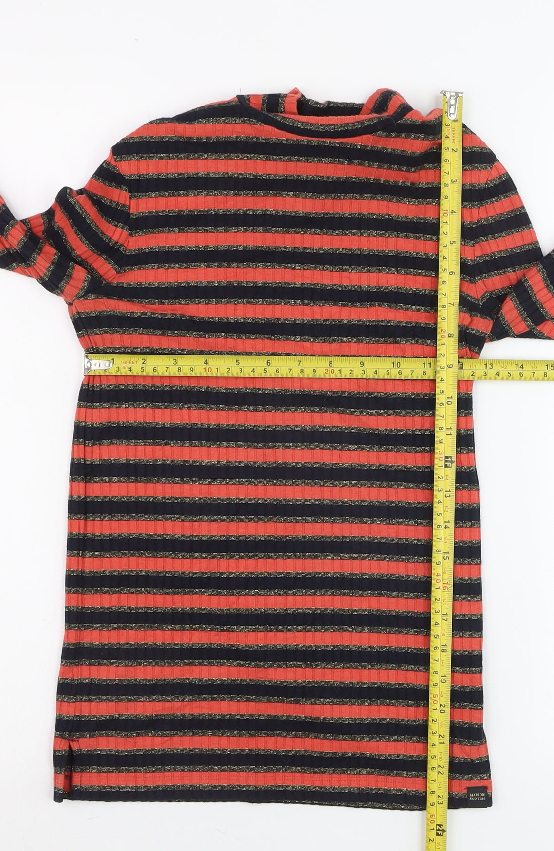 Maison Scotch Women's Multicoloured Striped Long Sleeve Knit Top XS