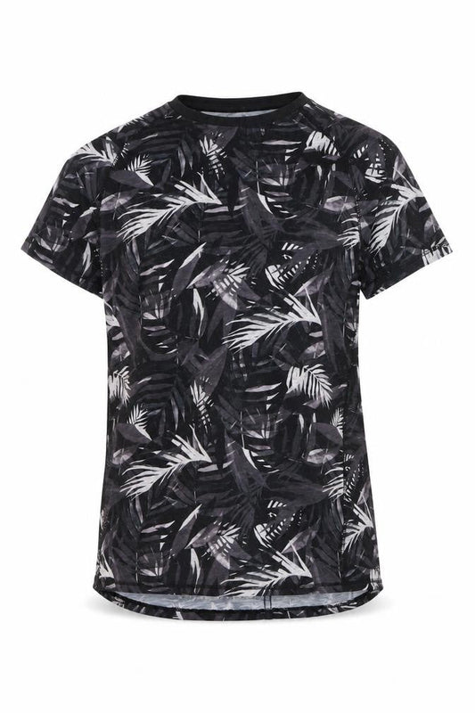 Next Women’s Black Tropical Print Short Sleeve T-Shirt Size S