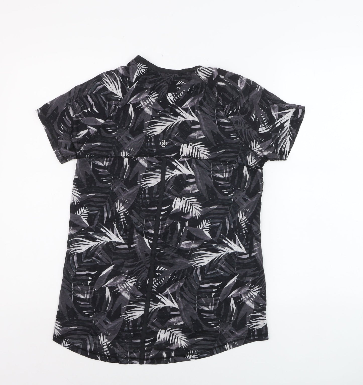 Next Women’s Black Tropical Print Short Sleeve T-Shirt Size S