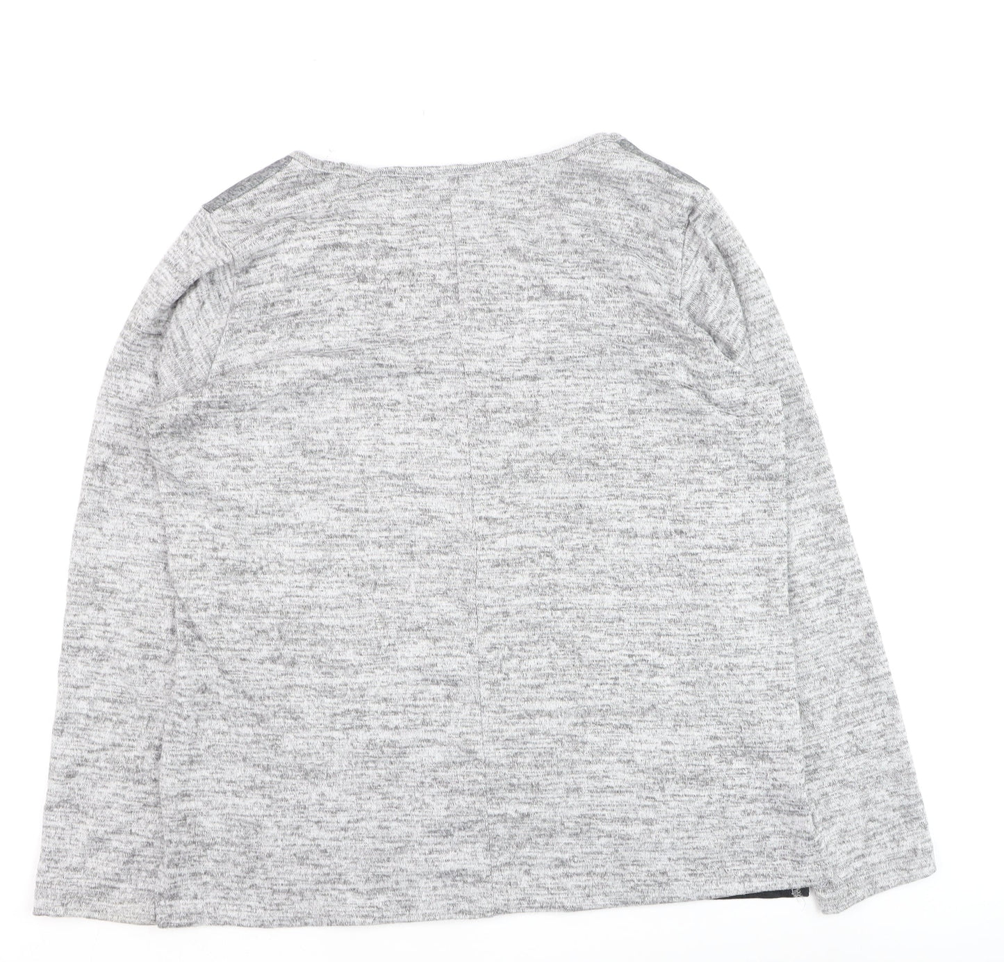 Festa Women Grey Floral Long Sleeve Jersey T-Shirt Size 16