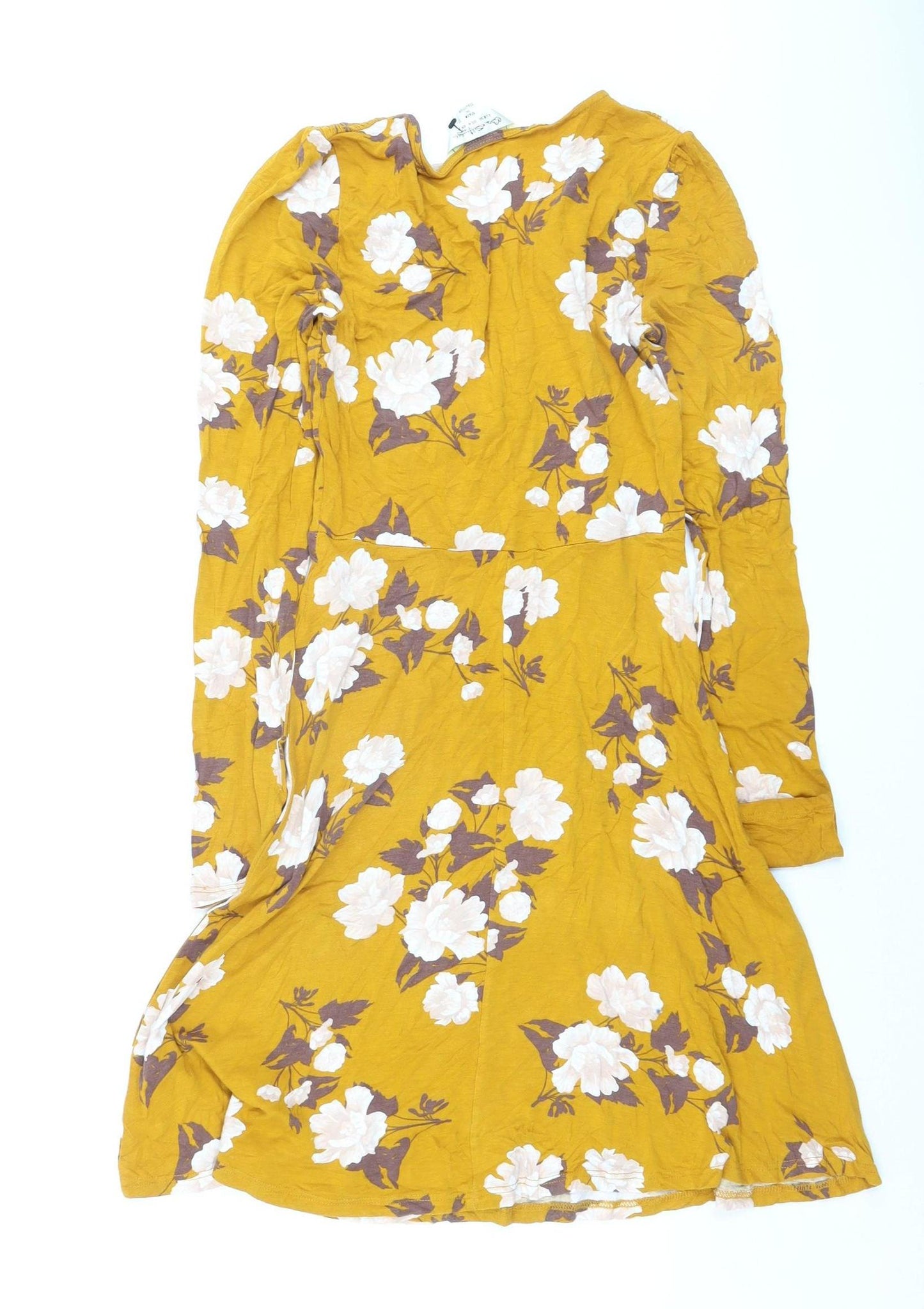Miss Selfridge Women’s Yellow Floral A-Line Dress Size 8