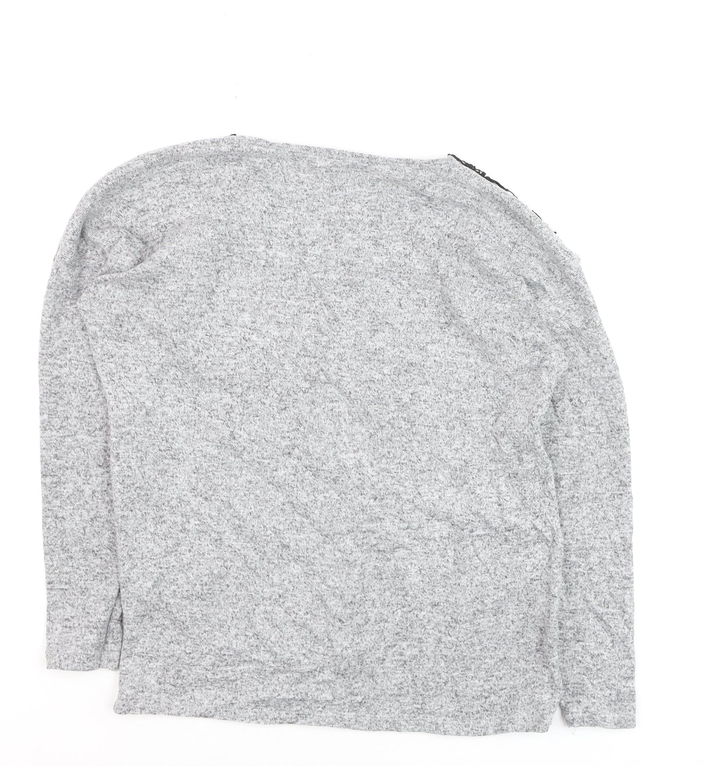 Medicine Women's Grey Lace Detail Long Sleeve Jersey Blouse XS