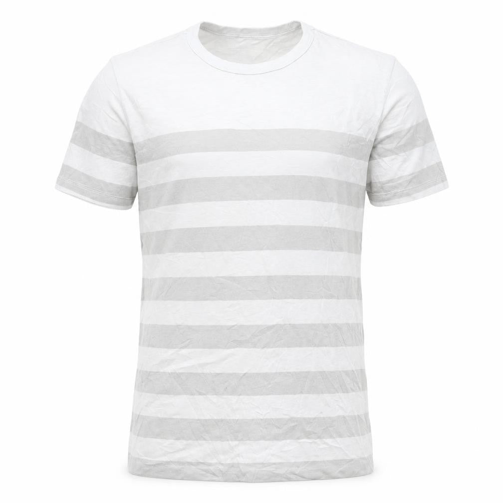 Gap Men's XS Grey Striped Crew Neck Cotton Blend T-Shirt