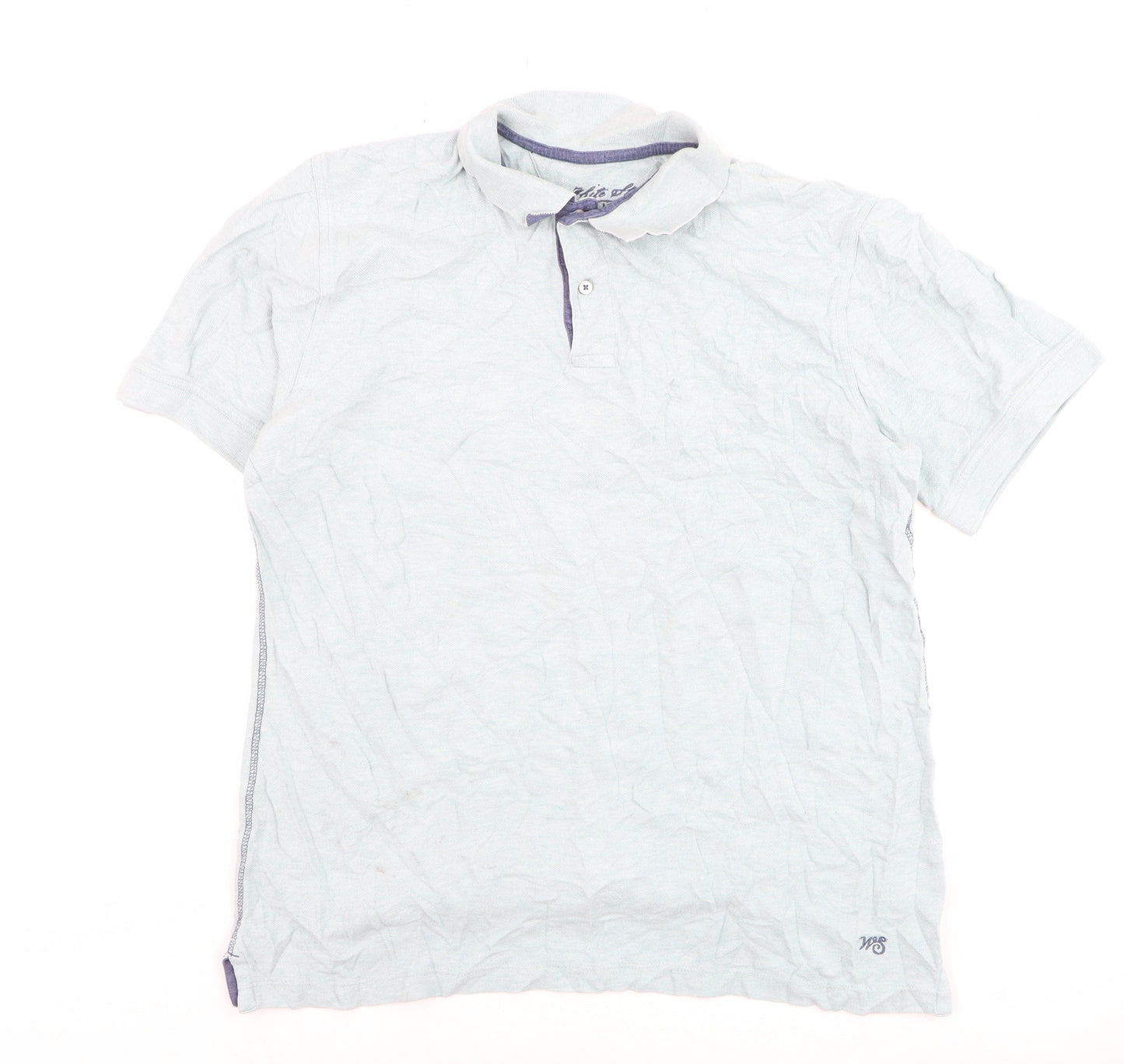 White Stuff Men's Blue Cotton Polo Shirt Size S Casual Summer Top