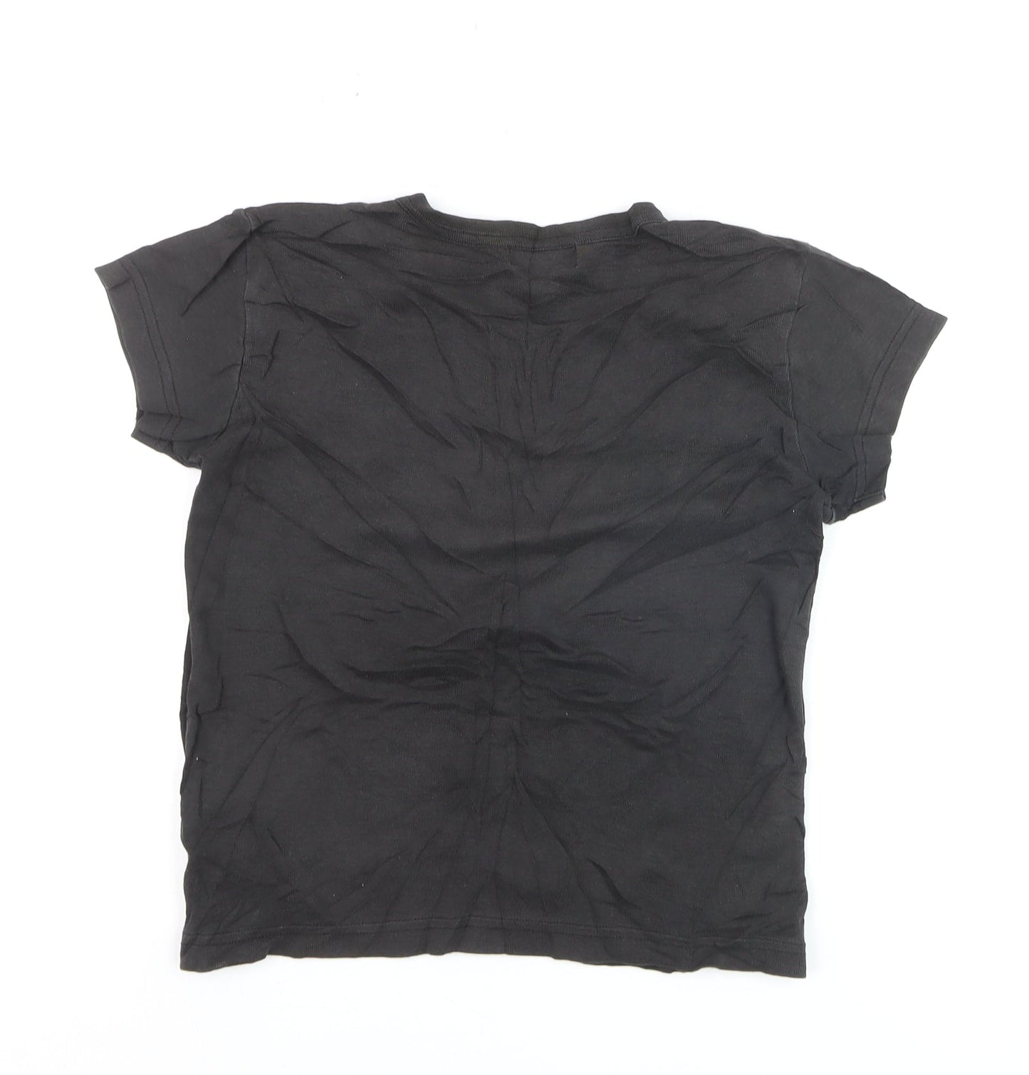DKNY Women's Black Cotton V-Neck Short Sleeve T-Shirt M