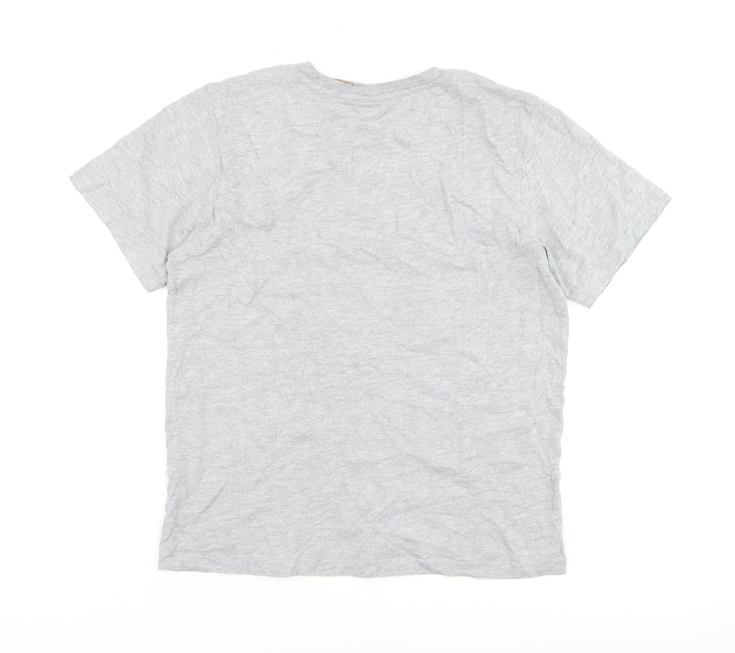NICCE Men Grey Small Logo Crew Neck Cotton T-Shirt Size S