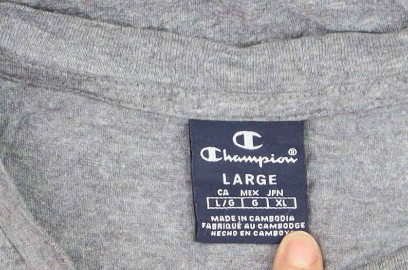 Champion Men's Grey New York 1919 Logo Graphic T-Shirt Size L