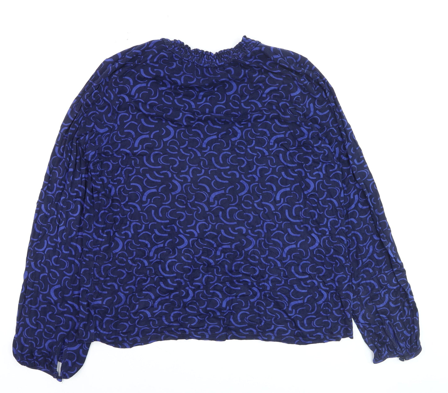 Marks and Spencer Women’s Blue Geometric Long Sleeve Tunic Blouse Size 12