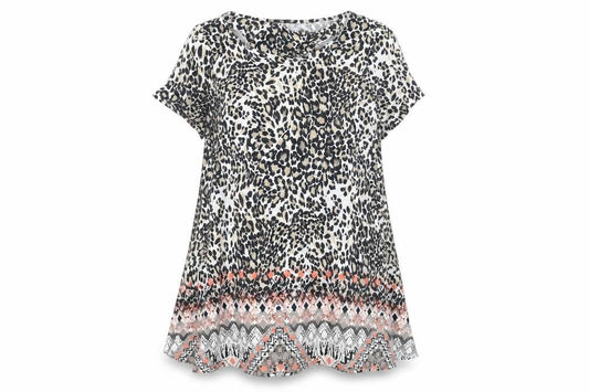 Marks & Spencer Womens Multicoloured Tunic Blouse UK 16 Animal Print