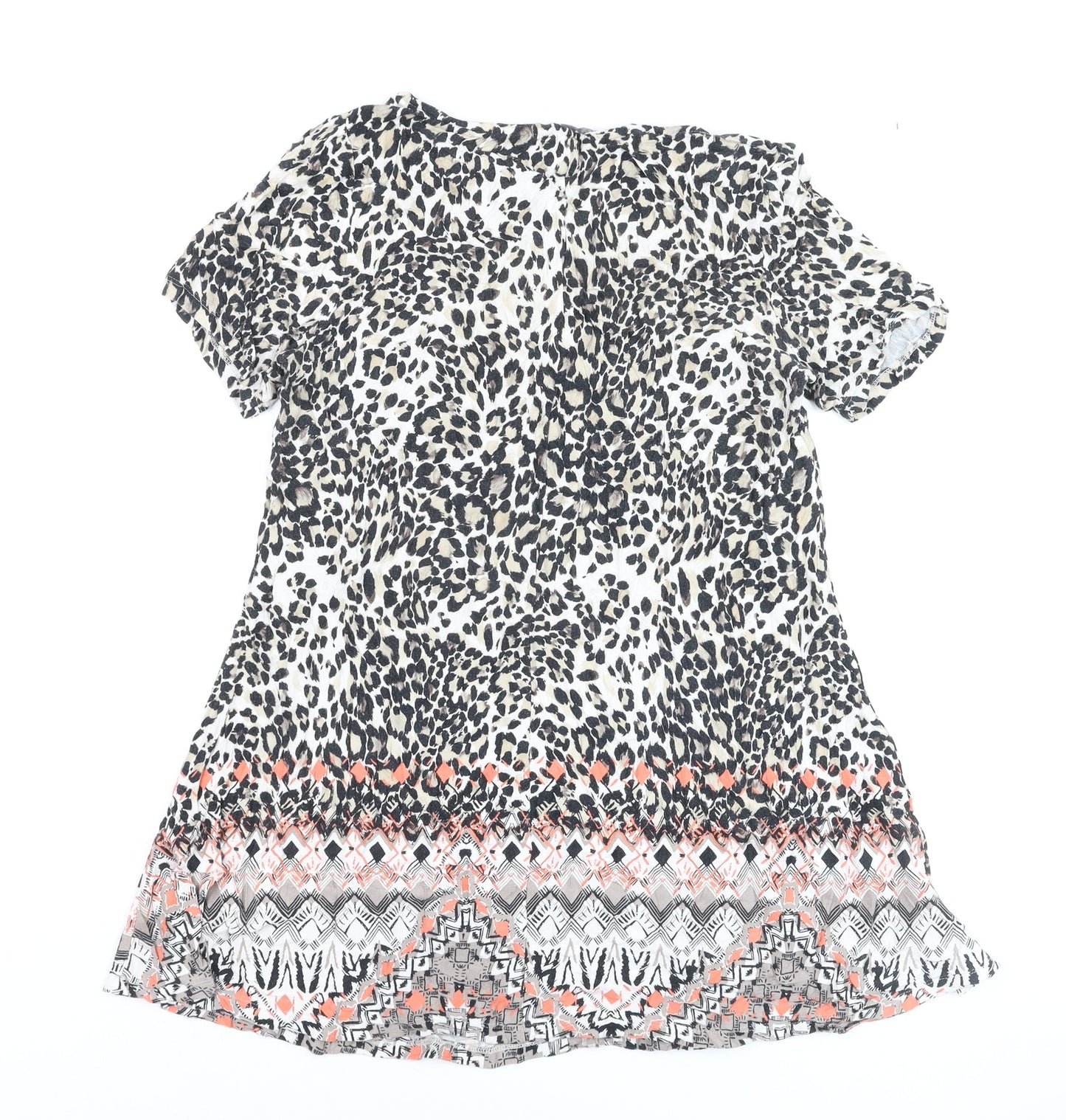 Marks and Spencer Womens Multicoloured Tunic Blouse UK 16 Animal Print