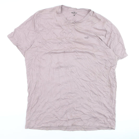 Hollister Men's Pink 2XLT Crew Neck Cotton T-Shirt